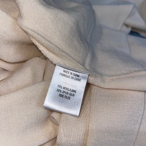 Theory Cardigan Sweater Wool Silk Neutral Aya - Picture 9 of 9